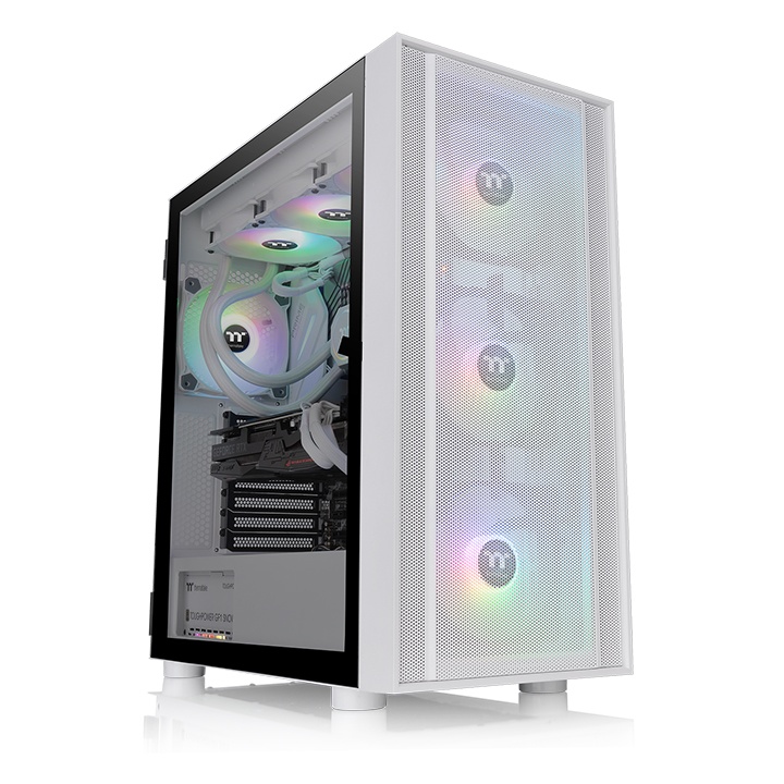 White RGB Gamer PC Case, ATX/mATX/ITX Compatible, Medium Tower PC Gaming  Empty
