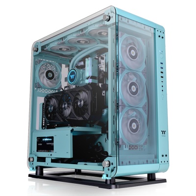 Core P6 Tempered Glass Turquoise Mid Tower Chassis
