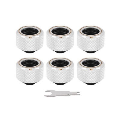 Pacific C-PRO G1/4 PETG Tube 16mm OD Compression – White (6-Pack Fittings)