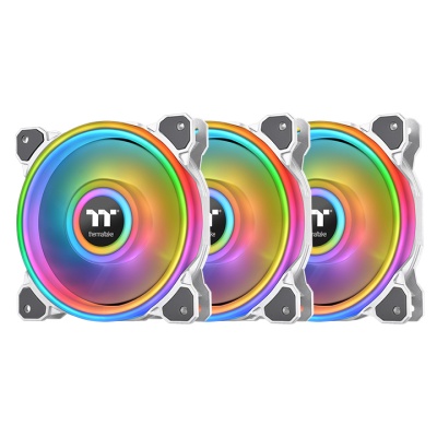 Riing Quad 14 RGB Radiator Fan TT Premium Edition 3 Fan Pack - White (Controller included)
