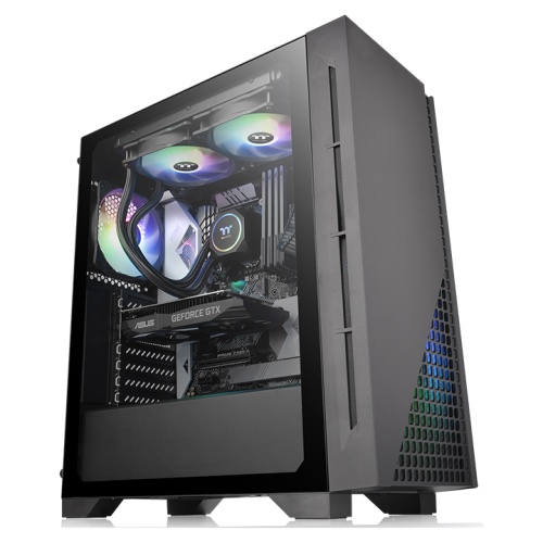H330 Tempered Glass Mid-Tower Chassis  (with PSU)